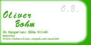 oliver bohm business card